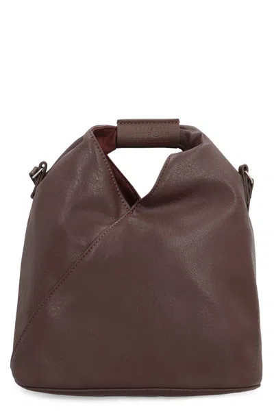 Mm6 Maison Margiela Triangular Design Crossbody Bag With Adjustable Strap In Brown
