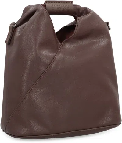 Mm6 Maison Margiela Triangular Design Crossbody Bag With Adjustable Strap In Brown