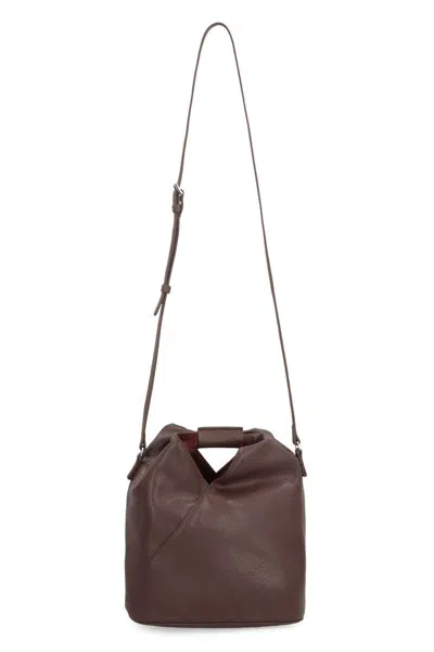 Mm6 Maison Margiela Triangular Design Crossbody Bag With Adjustable Strap In Brown