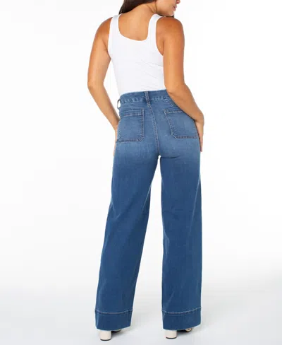 Celebrity Pink Juniors' High-rise Wide-leg Patch-pocket Jeans In Blue