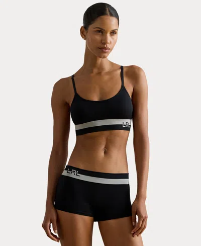Ralph Lauren Scoop Neck Bralette In Black