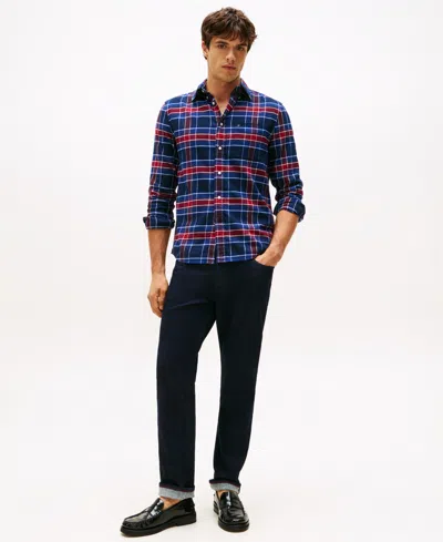 Tommy Hilfiger Button-down Collar Long Sleeve Shirt With Pocket In Multi
