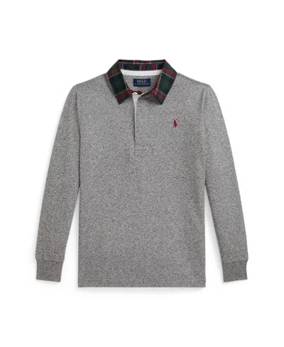 Polo Ralph Lauren Boys 8-20 Plaid Rugby Polo Shirt In Gray