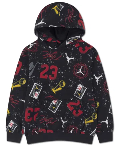 Jordan Boys 8-18 Street Champ Printed Pull On Hoodie In Black