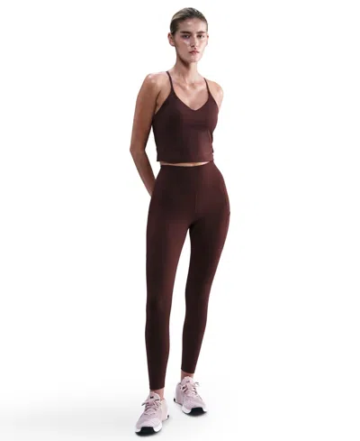 Nike Women's One High-waist 7/8-leggings In Burgundy