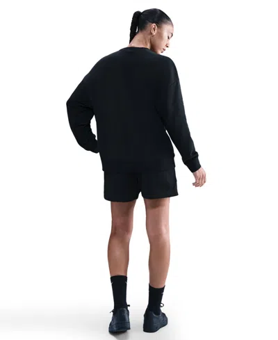 Nike Women's Fleece Loose Fit Crew Neck T-shirt In Black