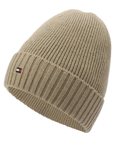 Tommy Hilfiger Men's Core Flag Rib Cuff Hat In Brown