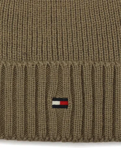Tommy Hilfiger Men's Core Flag Rib Cuff Hat In Brown