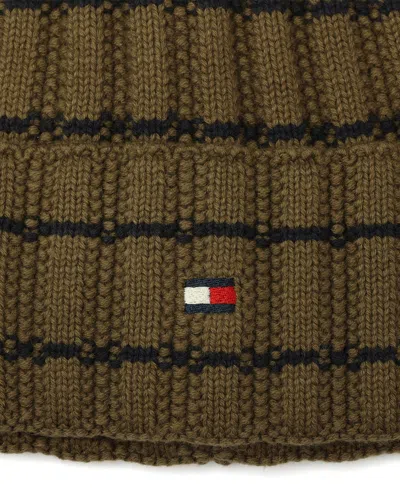 Tommy Hilfiger Men's Texture Rib Stripe Cuff Hat In Brown