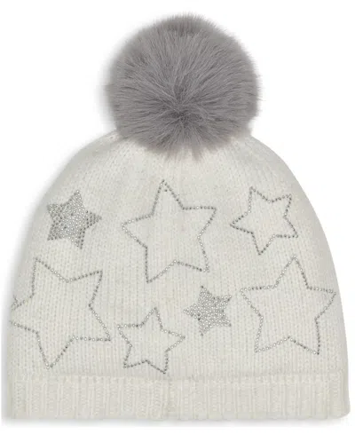 Karl Lagerfeld Women's Studded Star Detail Beanie In Gray