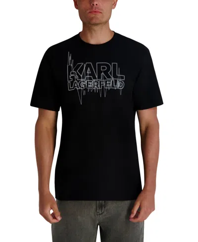 Karl Lagerfeld Men's All-over Stitch T-shirt In Black