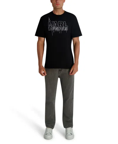 Karl Lagerfeld Men's All-over Stitch T-shirt In Black