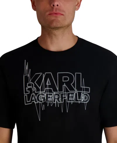 Karl Lagerfeld Men's All-over Stitch T-shirt In Black