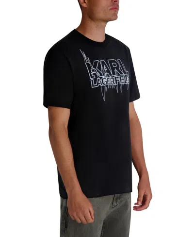Karl Lagerfeld Men's All-over Stitch T-shirt In Black