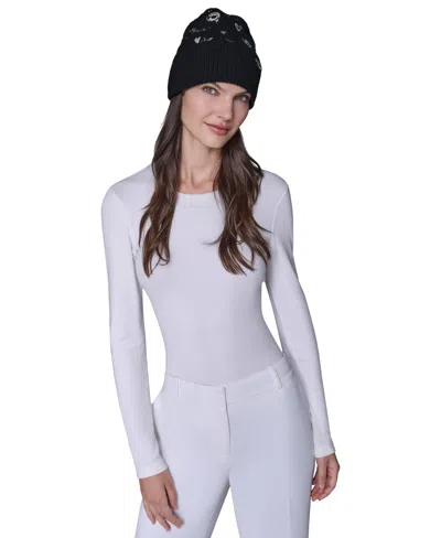 Karl Lagerfeld Women's Embroidered Beanie In Black