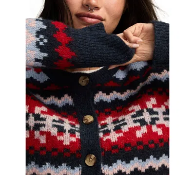 Lucky Brand Women's Fair Isle Crew Neck Cardigan Sweater In Multi