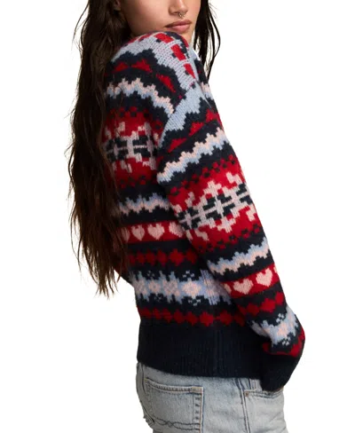 Lucky Brand Women's Fair Isle Crew Neck Cardigan Sweater In Multi