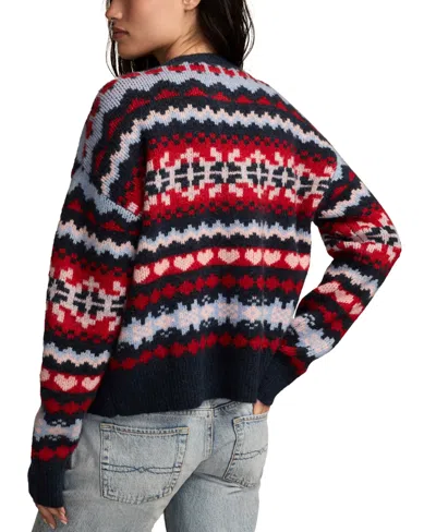 Lucky Brand Women's Fair Isle Crew Neck Cardigan Sweater In Multi