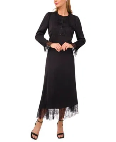 Cece Womens Button Down Blouse Lace Midi Skirt In Black