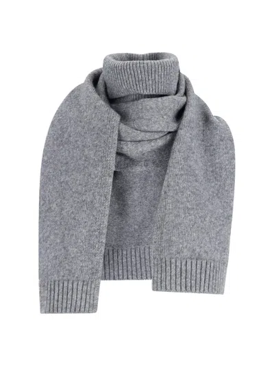 Lvir Scarf With Collar In Wool Blend In Gray