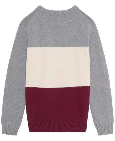 B By Brooks Brothers Big Boys Color Block Sweater In Gray