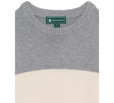 B By Brooks Brothers Big Boys Color Block Sweater In Gray