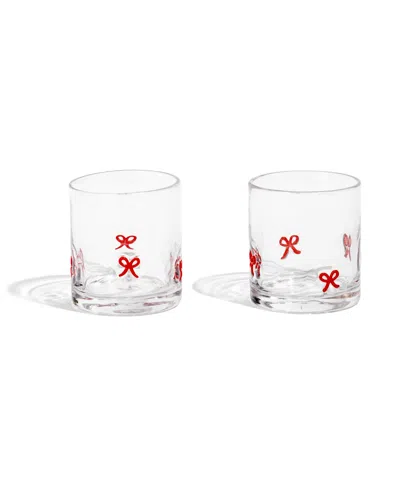 Thirstystone Bow Icon Glasses, Set Of 2 In Transparent