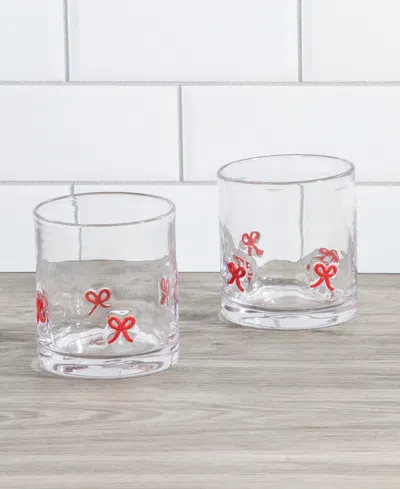 Thirstystone Bow Icon Glasses, Set Of 2 In Transparent