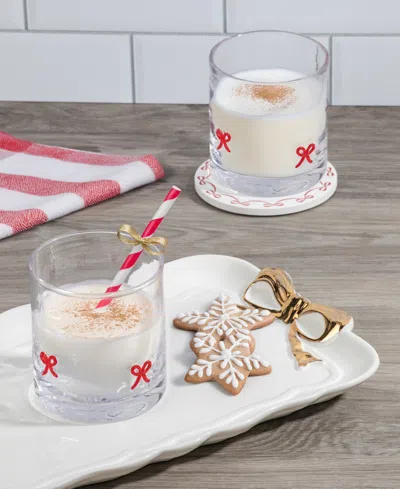 Thirstystone Bow Icon Glasses, Set Of 2 In Transparent