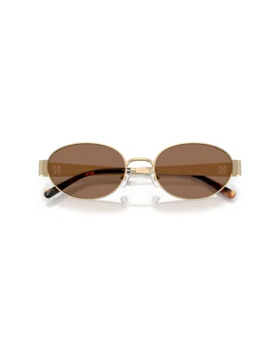 Tory Burch 54mm Oval Sunglasses In Brown