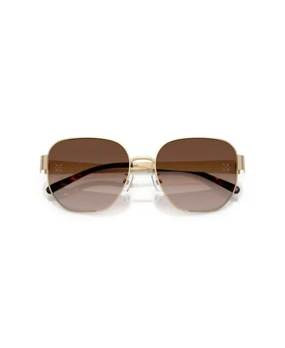 Tory Burch Tortoiseshell Round-frame Sunglasses In Brown