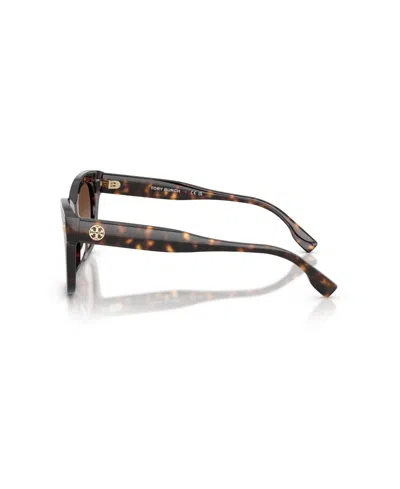 Tory Burch Tortoiseshell Square Sunglasses In Brown