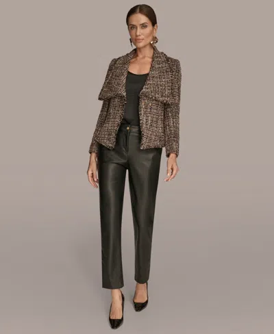 Donna Karan Women's Belted Tweed Blazer In Gray