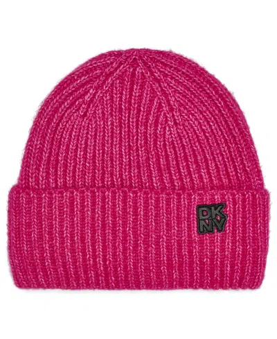 Dkny Women's Shaker Rib Cuff Beanie In Pink