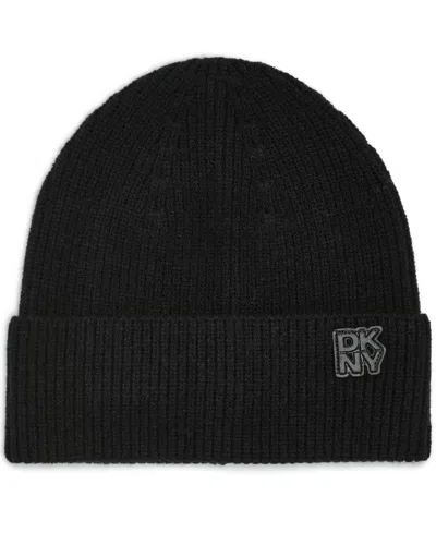 Dkny Women's Shaker Rib Cuff Beanie In Black