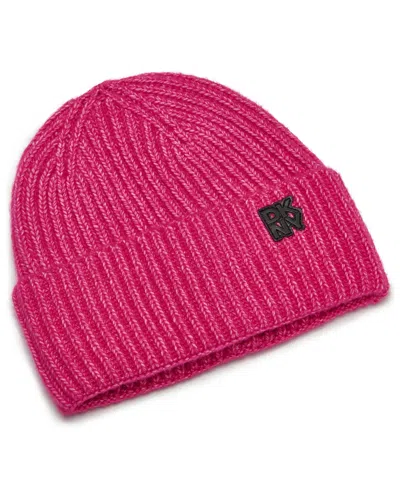 Dkny Women's Shaker Rib Cuff Beanie In Pink
