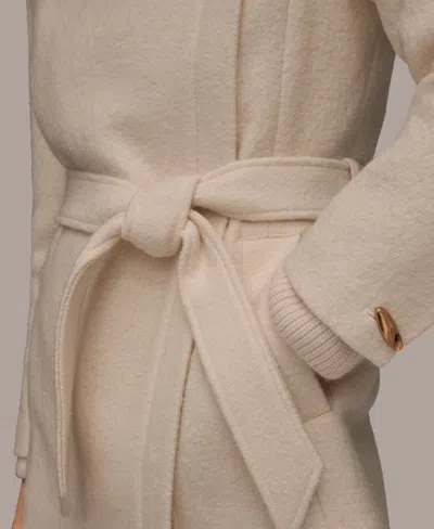 Donna Karan Women's Wing Collar Belted Coat In White
