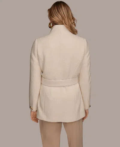 Donna Karan Women's Wing Collar Belted Coat In White