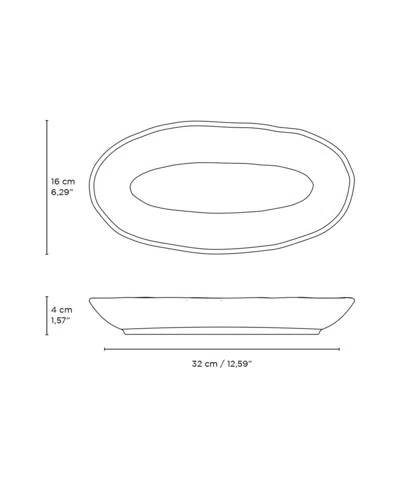 Porto Brasil Stoneware Large Deep Oval Platters, Set Of 4 In Blue