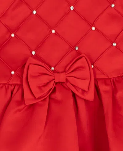 Rare Editions Girls 2t-6x Embellished Short Sleeve Dress In Red