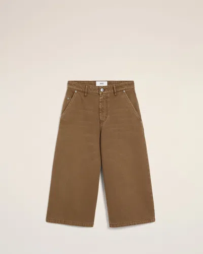Ami Alexandre Mattiussi Ami Paris Denim Bermuda Shorts In Brown
