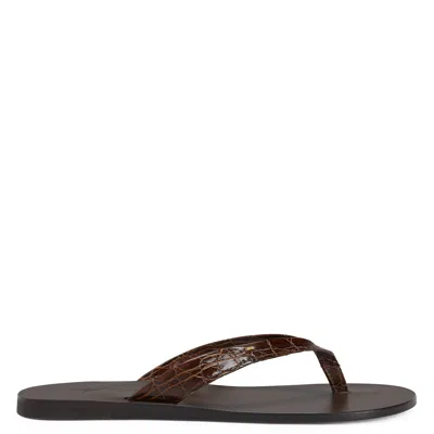 Giuseppe Zanotti Philemon Flip Flops In Brown