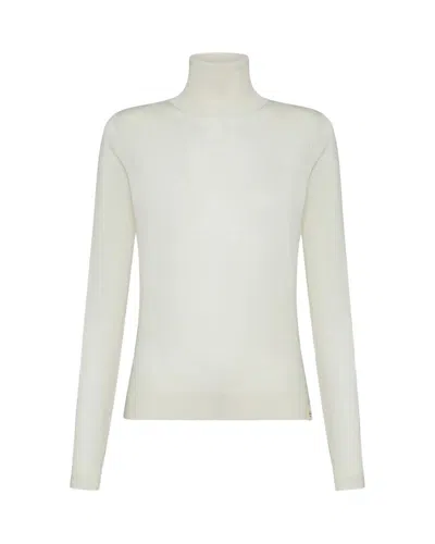 Peuterey White Pure Virgin Wool Turtleneck Sweater In White