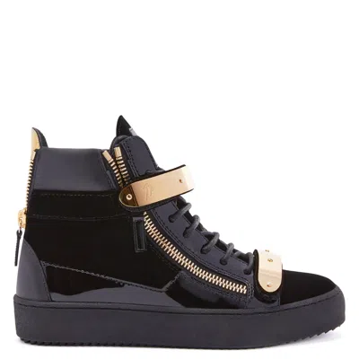 Giuseppe Zanotti Coby High-top Velvet Trainers In Black