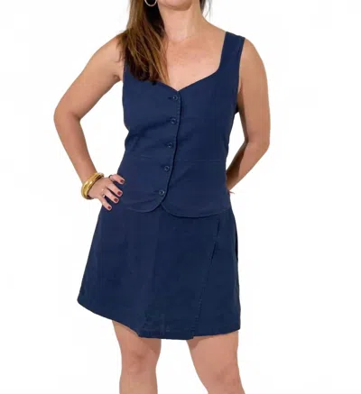 Michael Stars Honey Button Up Vest In Nocturnal In Blue