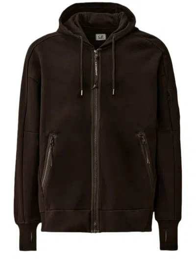 C.p. Company C.p.company Sweatshirts Hooded Open In Brown