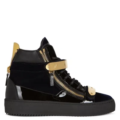 Giuseppe Zanotti Coby High-top Velvet Trainers In Black