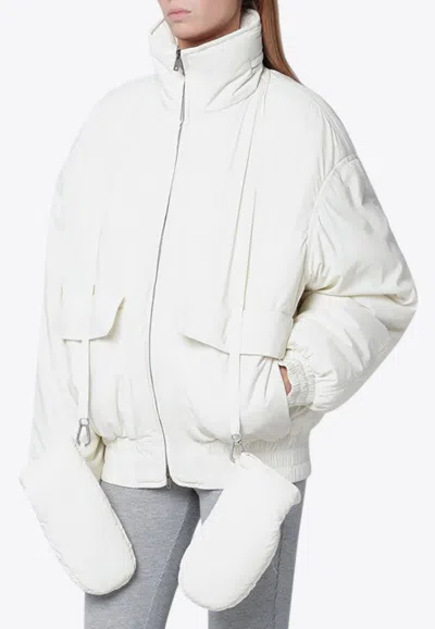 Golden Goose Db Padded Zip-up Jacket In White