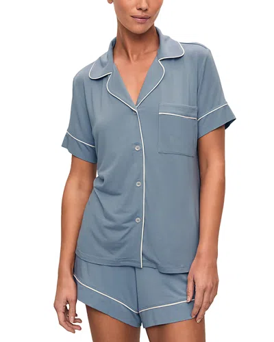 Eberjey Gisele Relaxed Short Sleeve Top & Shorts In Blue