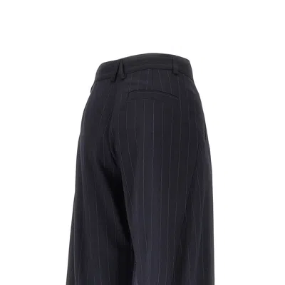 Pinko Pinstriped Wool-blend Balloon Fit Pants In Black